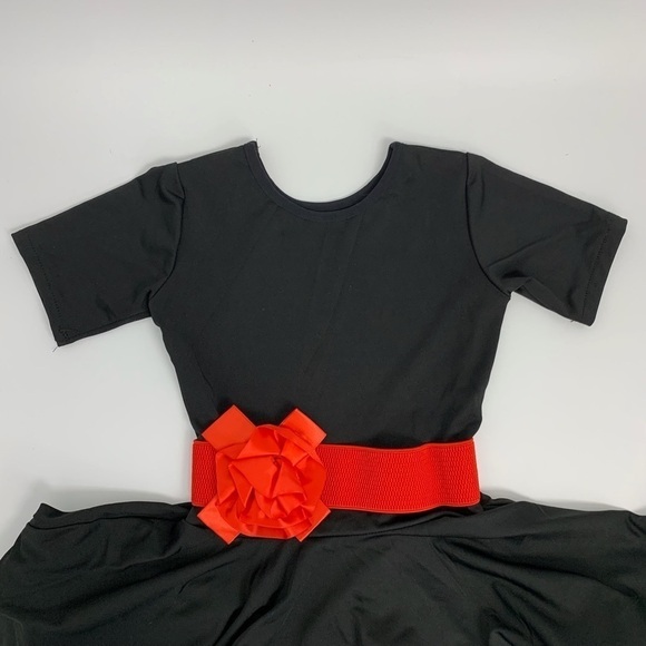 A-Line Short Latin Dress with Ruffles Sz 4/5 - Picture 6 of 12